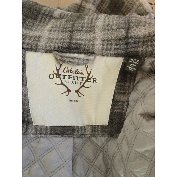 Cabela's Outfitter Series Thinsulate Snap Fleece Quilted Flannel Jacket Tall 3XL - Picture 8 of 9